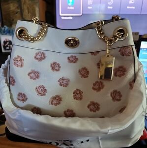Coach Pink/White Edie bag